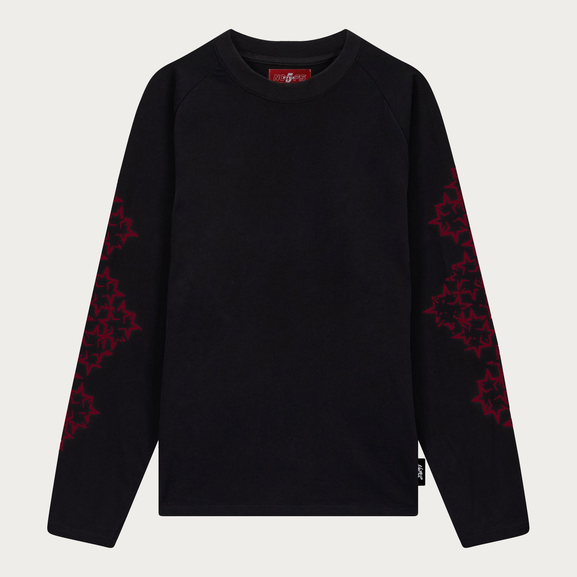 BLACK/RED STAR LONGSLEEVE