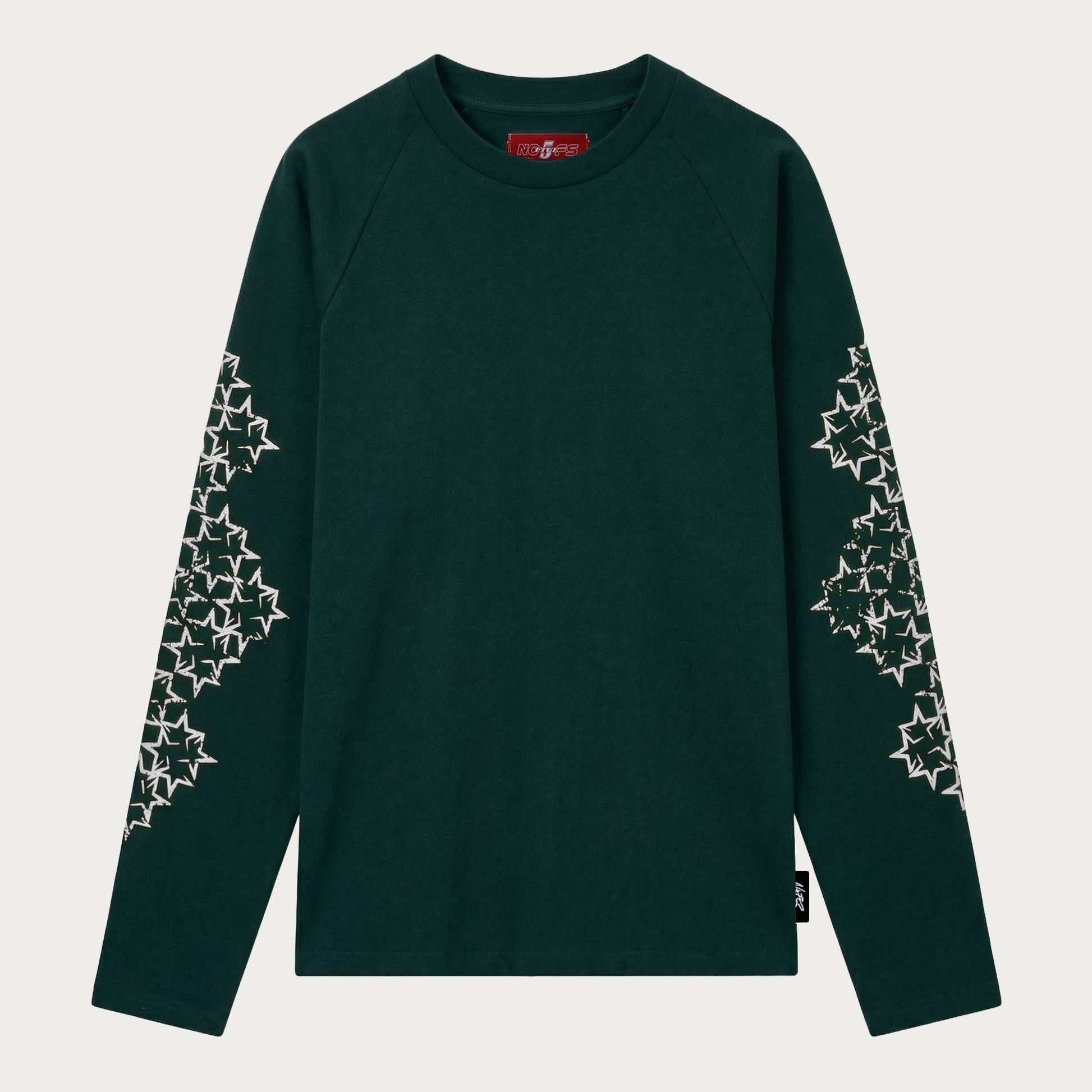 DARK GREEN/WHITE STAR LONGSLEEVE