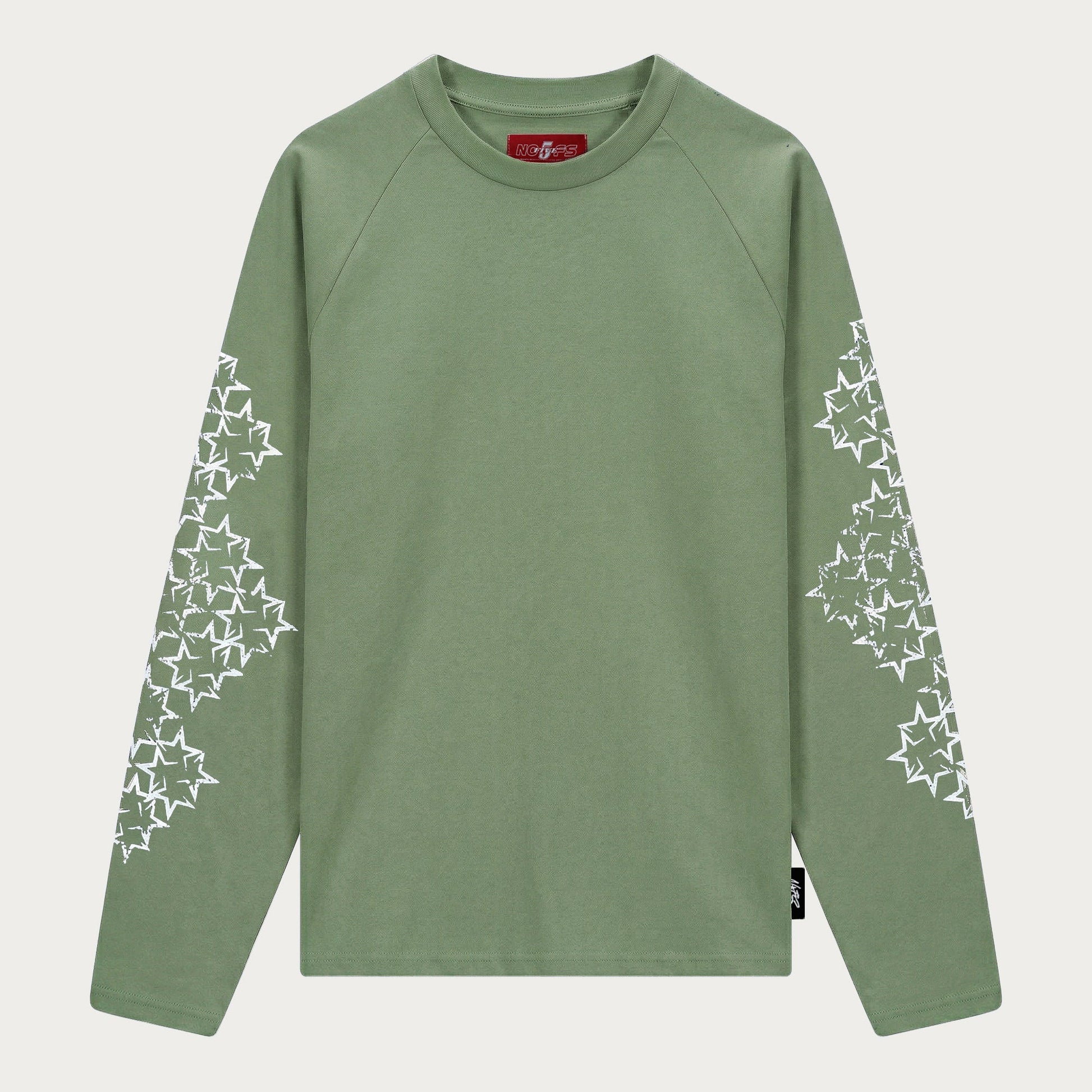 OLIVE/WHITE STAR LONGSLEEVE