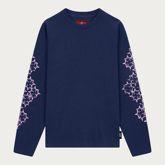 NAVY/PINK STAR LONGSLEEVE