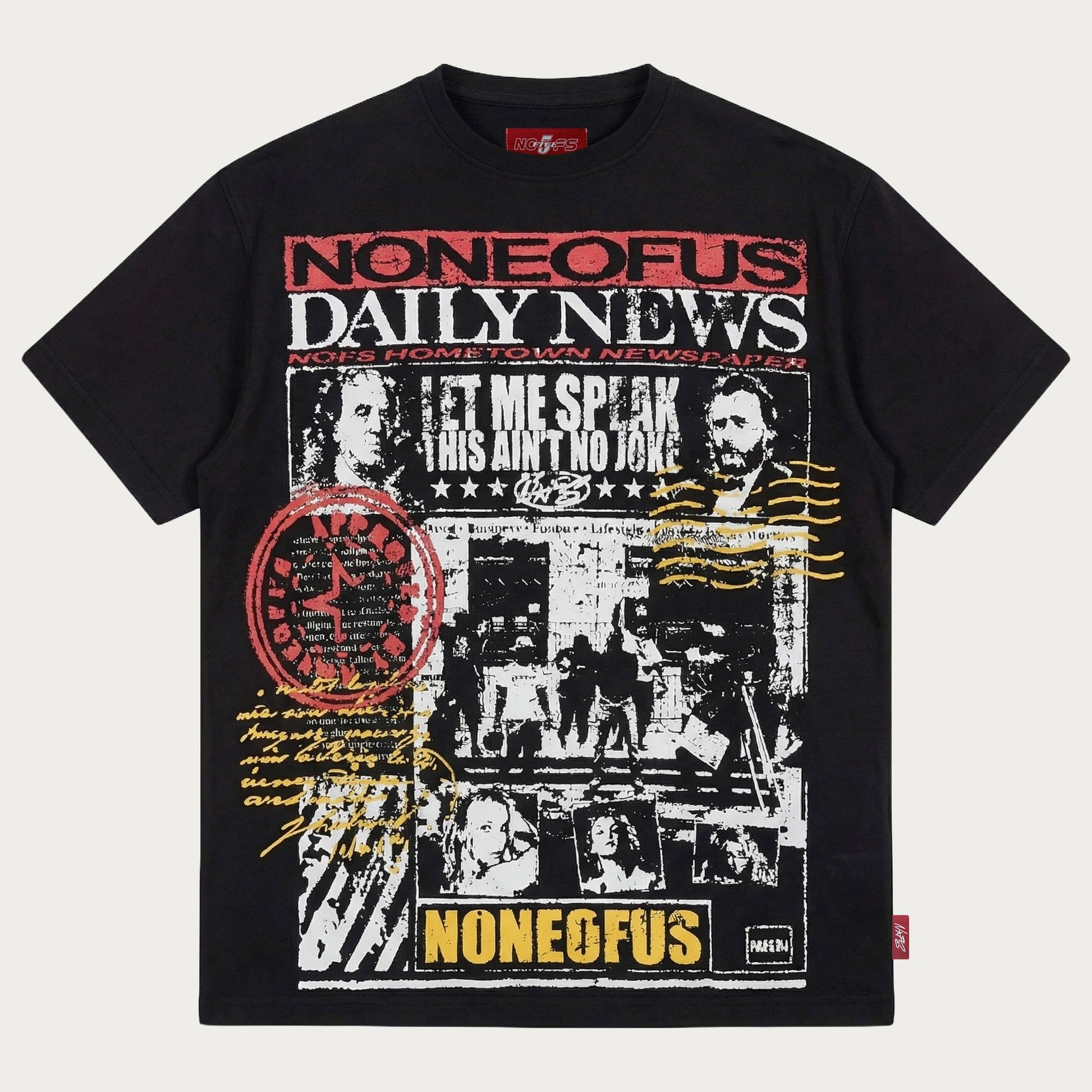 BLACK NEWSPAPER TEE