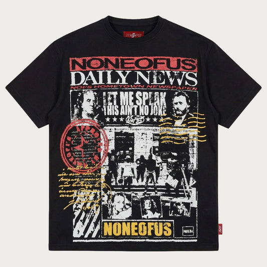 BLACK NEWSPAPER TEE