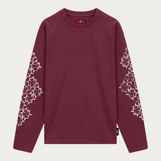BORDEAUX/WHITE STAR LONGSLEEVE