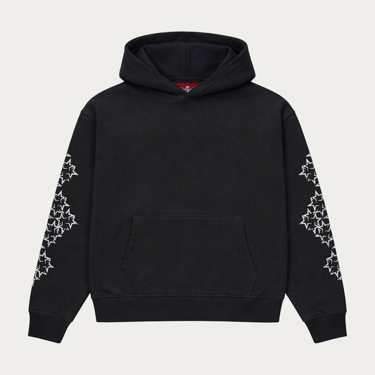 BLACK/WHITE STAR HOODIE