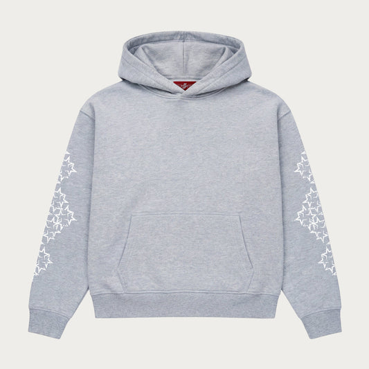 GREY/WHITE STAR HOODIE