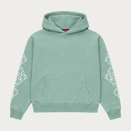 MINT/WHITE STAR HOODIE