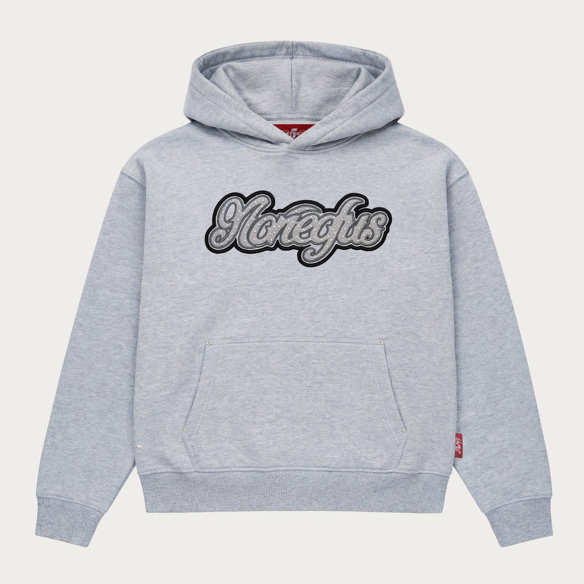 GREY STUDS HOODIE