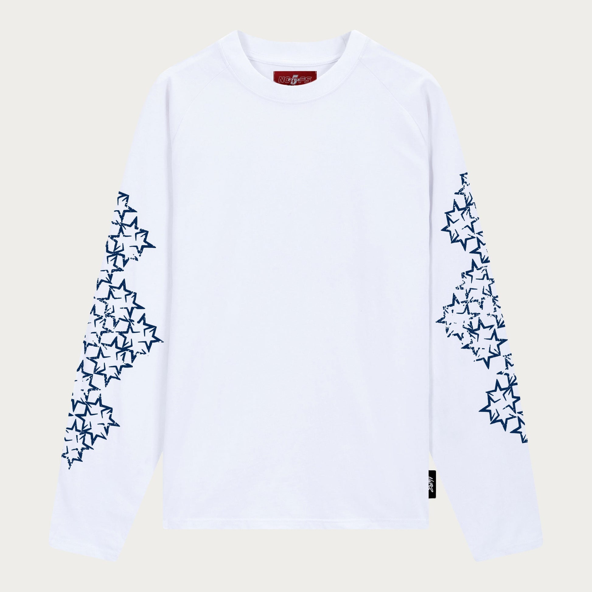 WHITE/BLUE STAR LONGSLEEVE
