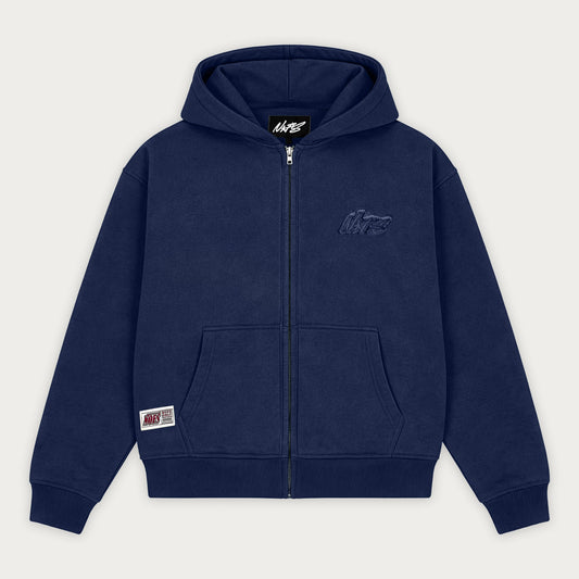 NAVY BASIC ZIP HOODIE